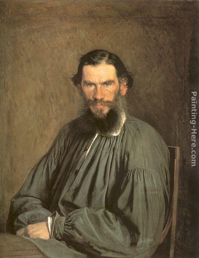 Portrait of the Writer Leo Tolstoy painting - Ivan Nikolaevich Kramskoy Portrait of the Writer Leo Tolstoy art painting